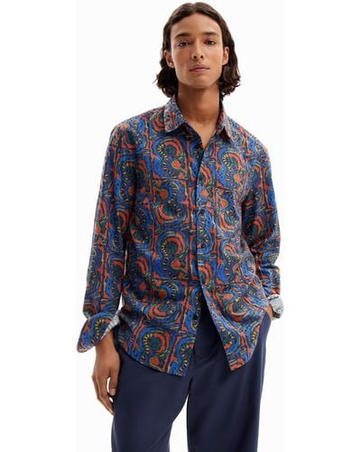 Desigual Arty Embroidered Shirt - Blue