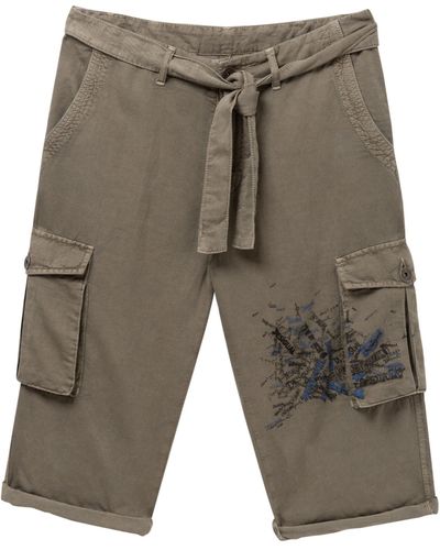 Desigual Khaki Cargo Shorts Eric - Grey