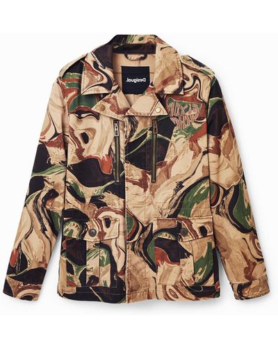 Desigual Short Camouflage Jacket - Brown