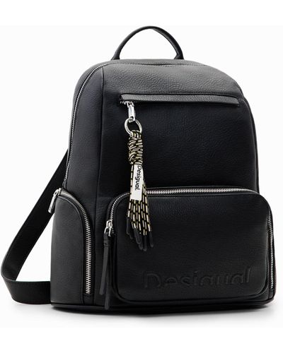 Desigual Midsize Half-logo Backpack - Black