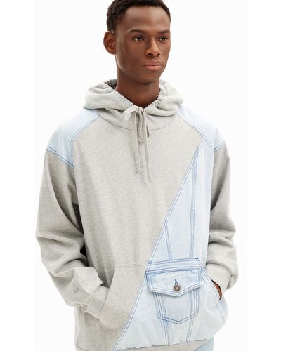 Desigual Denim Hybrid Sweatshirt - Gray