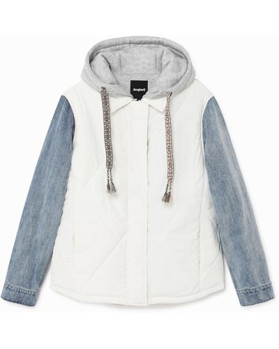 Desigual Jacket Vest Hood - White