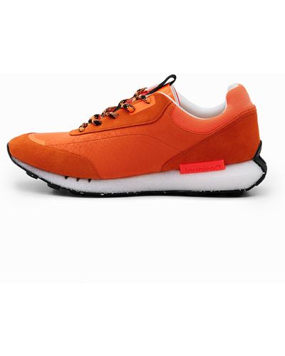 Desigual Rubberised Running Sneakers - Red