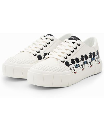 Desigual Mickey Mouse Platform Trainers - White