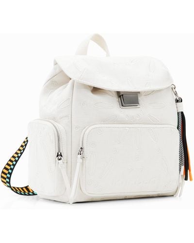 Desigual Midsize Swiss-embroidery Backpack - White