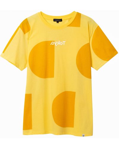 Desigual Tokyo Monogram T-shirt - Yellow
