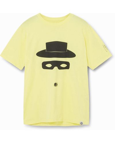 Desigual Illustration Cotton T-shirt - Yellow