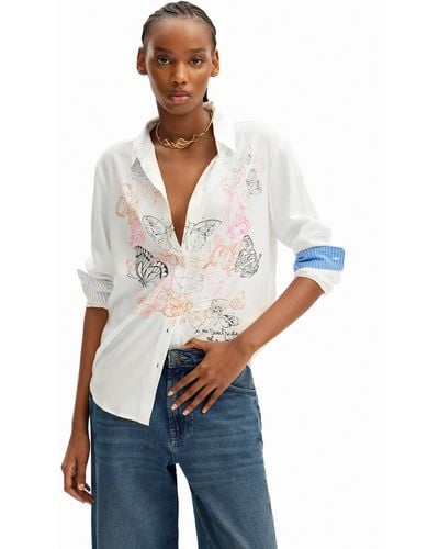 Desigual Light Butterfly Shirt - White