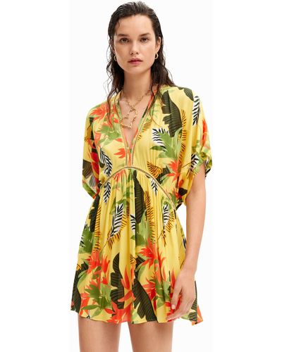 Desigual Tropical Tunic Dress - Yellow