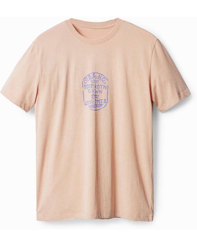 Desigual Short-sleeve Stamp T-shirt - Pink
