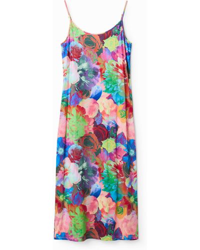 Desigual Slim Floral Lingerie Dress - Multicolor