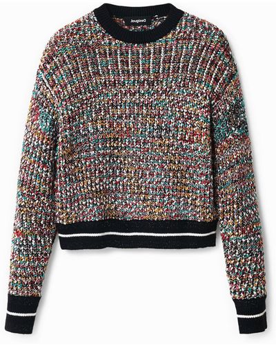 Desigual Tricot Jumper With Mottled Colours - Black