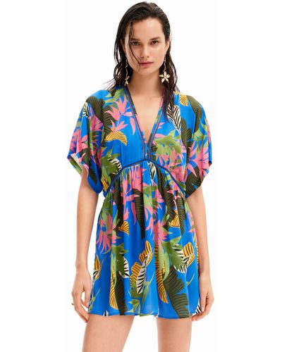 Desigual Tropical Tunic Dress - Blue