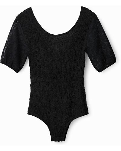 Desigual Ruffle-effect Bodysuit - Black