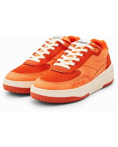 Desigual Retro Chunky Patchwork Sneakers - Orange