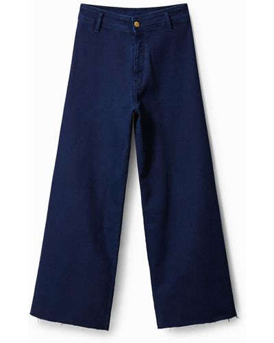 Desigual Cropped Culotte Jeans - Blue