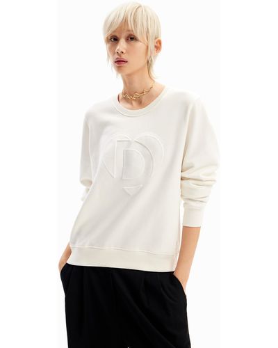 Desigual Embossed Imagotype Sweatshirt - White