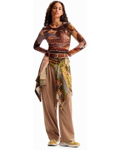 Desigual M. Christian Lacroix Tailored Trousers - Brown