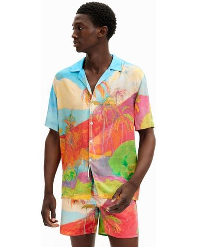 Desigual Short-Sleeve Tropical Island Shirt - Multicolor