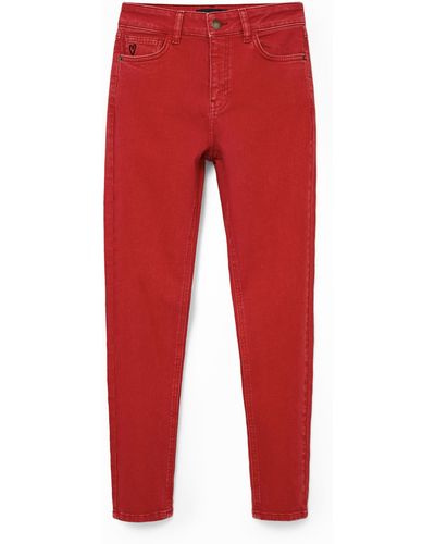 Desigual Skinny Ankle Jeans - Red