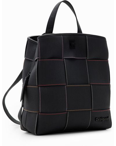 Desigual S Woven Stitching Backpack - Black