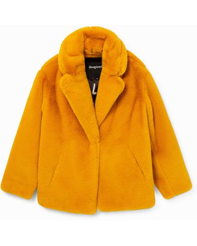 Desigual Oversize Plush Jacket - Orange