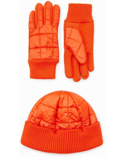 Desigual Gloves And Hat Gift Box - Orange