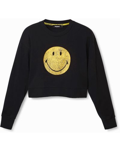 Desigual Smiley Sweatshirt - Black
