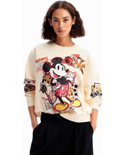 Desigual Oversized Mickey Mouse Sweatshirt - White