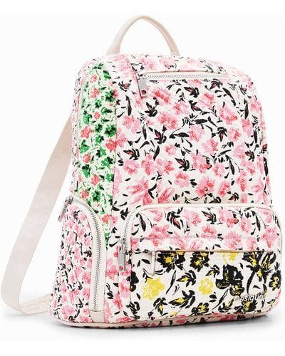 Desigual M Floral Canvas Backpack - Red