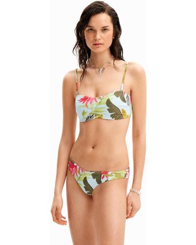 Desigual Tropical Bandeau Bikini - Blue