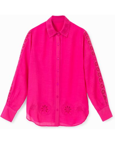 Desigual Shirt Embossing And Mandalas - Pink