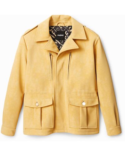Desigual Straight Multi-pocket Jacket - Yellow