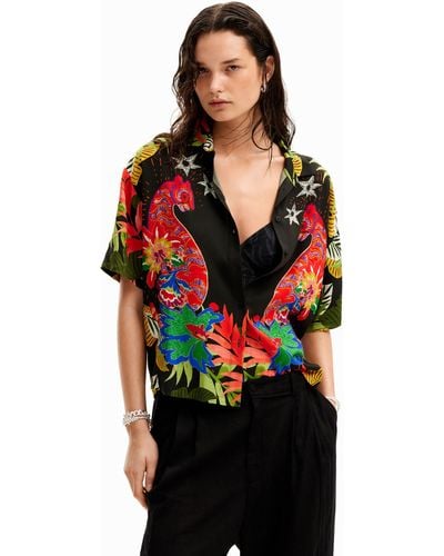 Desigual Tropical Short-sleeve Shirt - Black