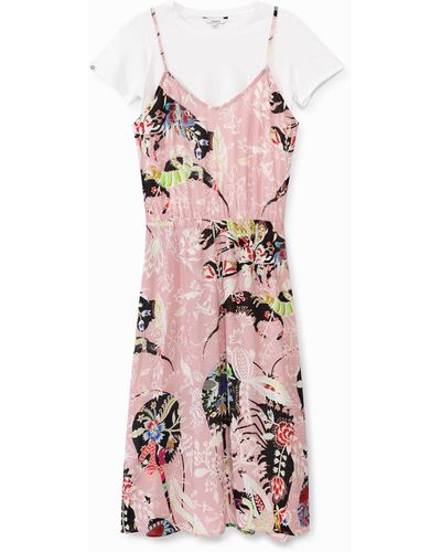 Desigual Lingerie Dress With T-shirt - Pink