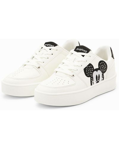 Desigual Disney's Mickey Mouse Stud Sneakers - White