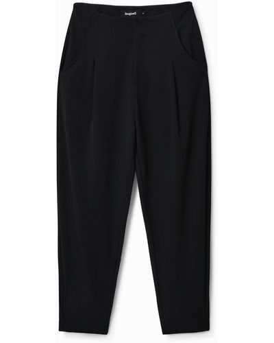Desigual Cropped Slouchy Trousers - Black