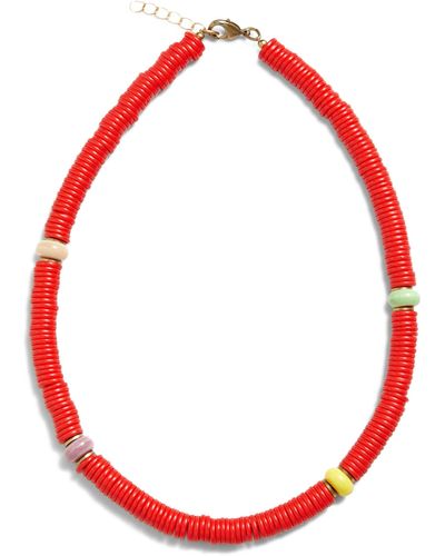 Desigual Choker Necklace Beads - Red