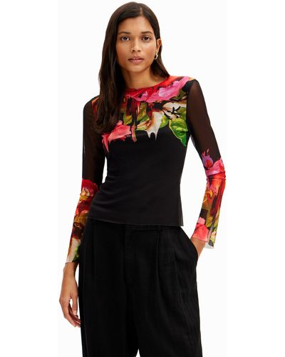 Desigual Tropical Flowers T-shirt - Red