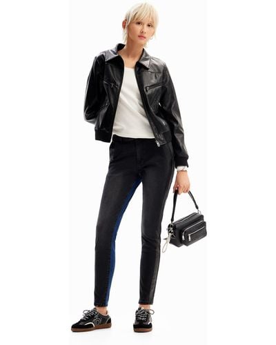 Desigual Slim Contrast Jeans - Black