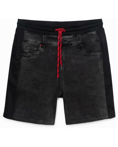 Desigual Short Trousers Plush Denim - Black