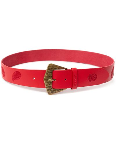 Desigual Leather Belt Paisley - Red