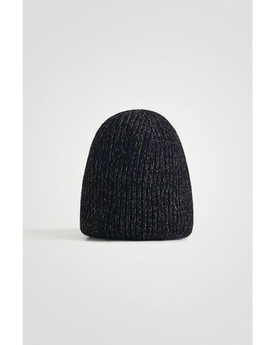 Desigual Knit Lurex Skullcap Hat - Blue