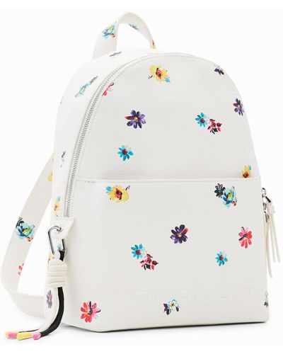 Desigual Small Flower Backpack - White
