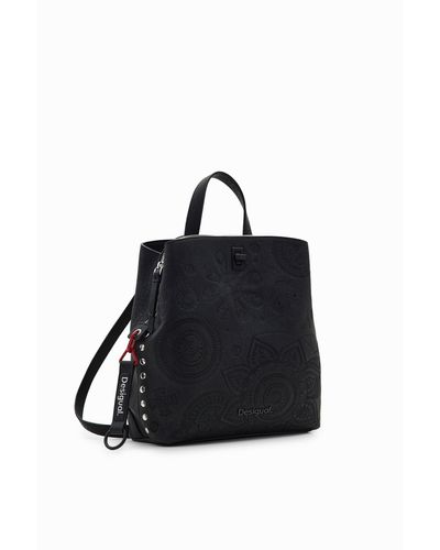 Desigual Small Embroidered Backpack - Black