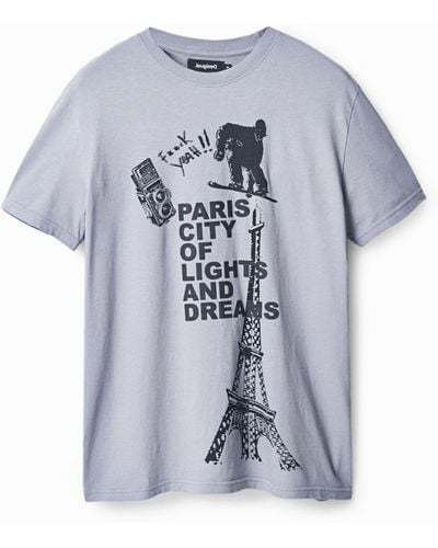 Desigual Eiffel Tower T-shirt - Grey