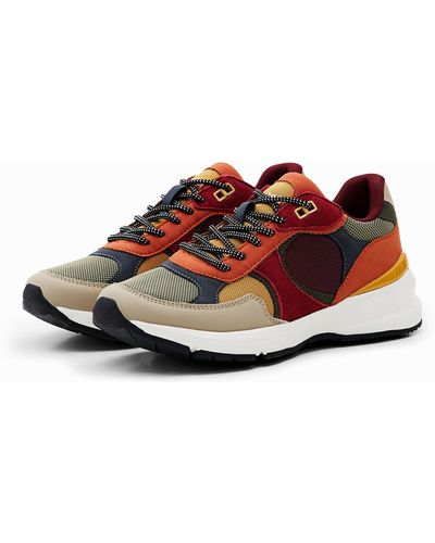 Desigual Patchwork Running Sneakers - Red