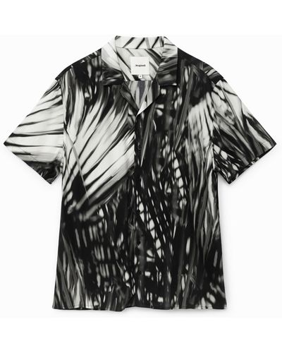 Desigual Short Sleeve Tropical Shirt - Black