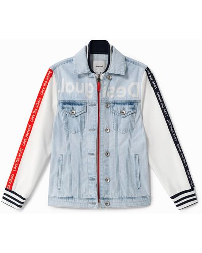 Desigual Jean And Sporty Patch Jacket - Blue