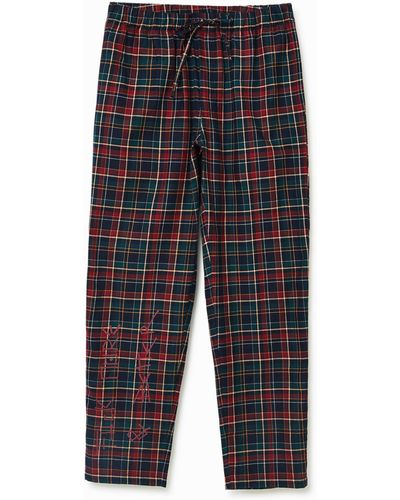 Desigual Tartan Pyjama Trousers - Blue